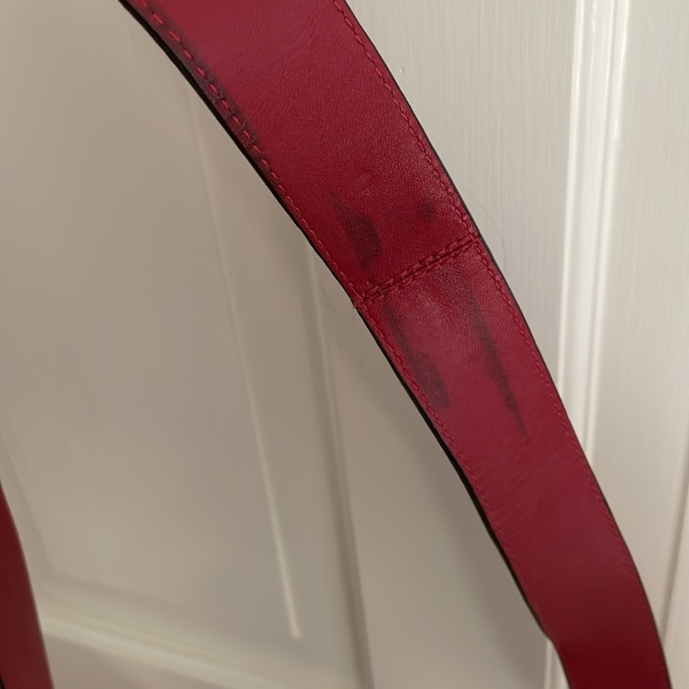 Coach Red Leather Carryall Tote Bag - Picture 7 of 10
